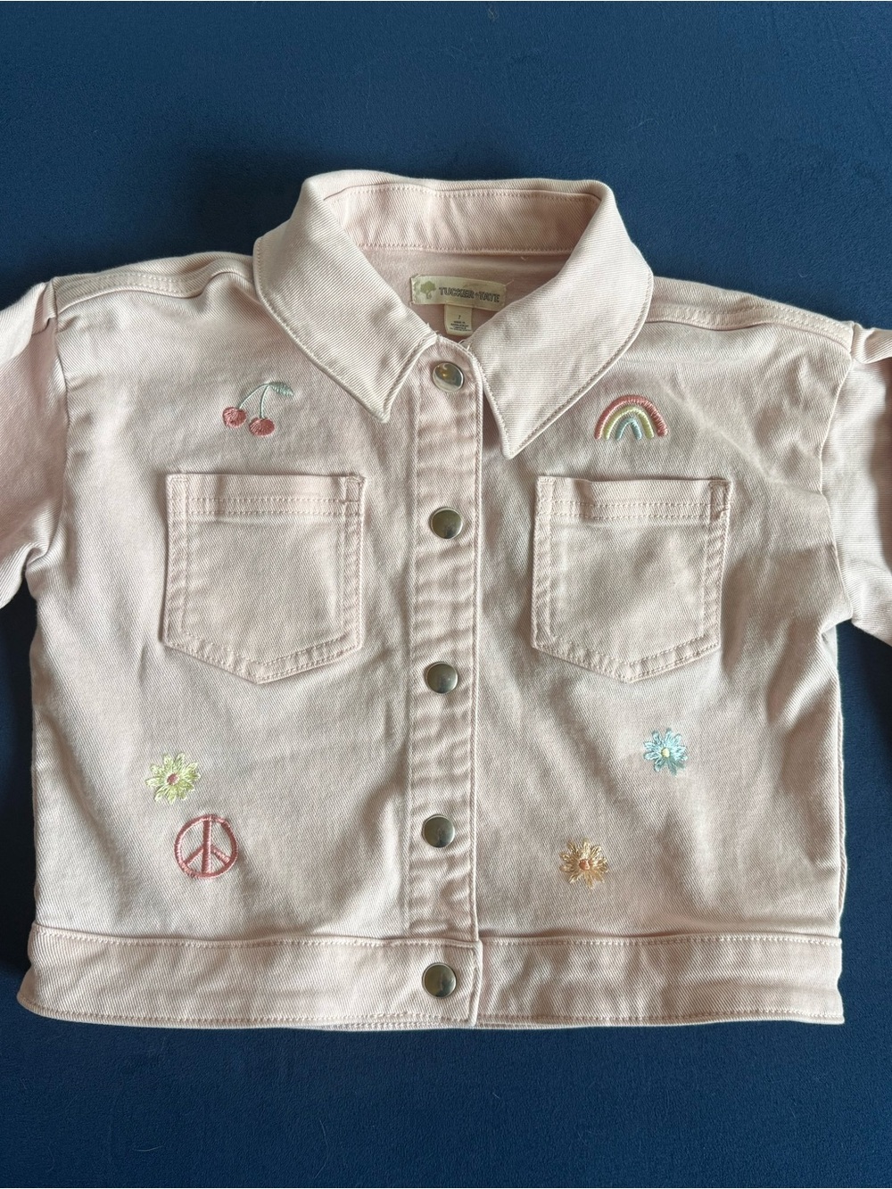 Tucker + Tate Light Pink Embroidered Denim Jacket